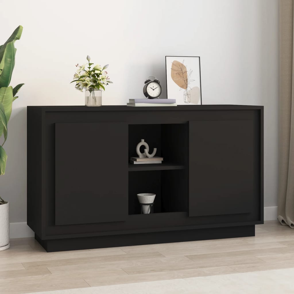 Buffet Noir 102x35x60 cm bois d'ingénierie - XIOS