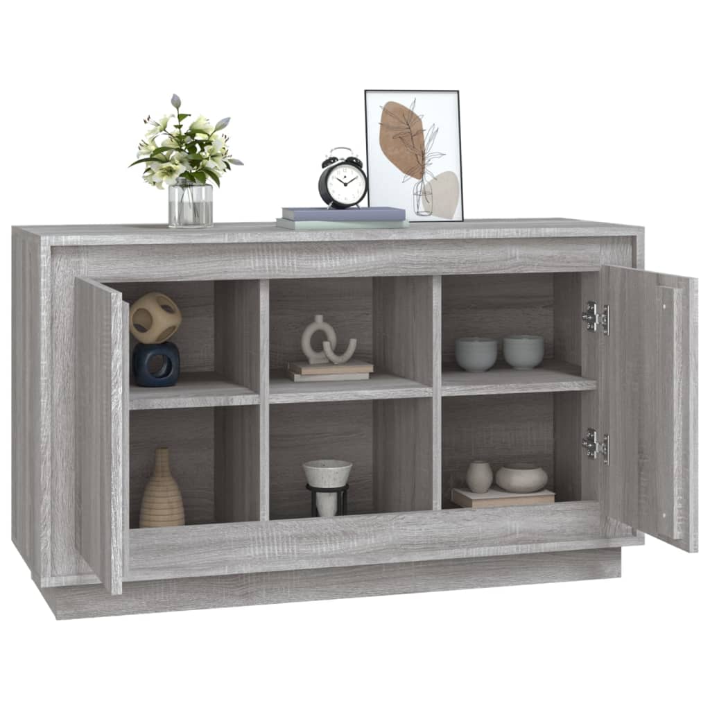 Buffet sonoma gris 102x35x60 cm bois d'ingénierie - XIOS