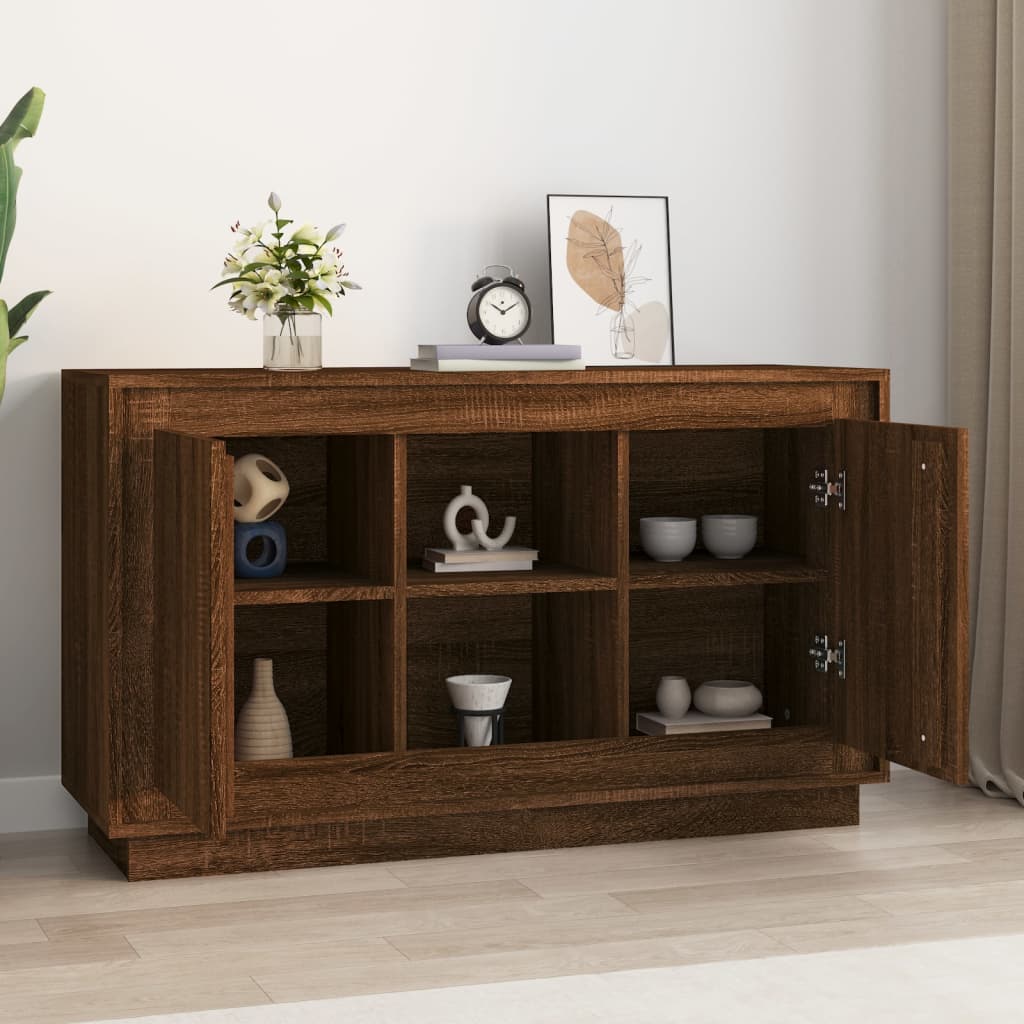 Buffet chêne marron 102x35x60 cm bois d'ingénierie - XIOS