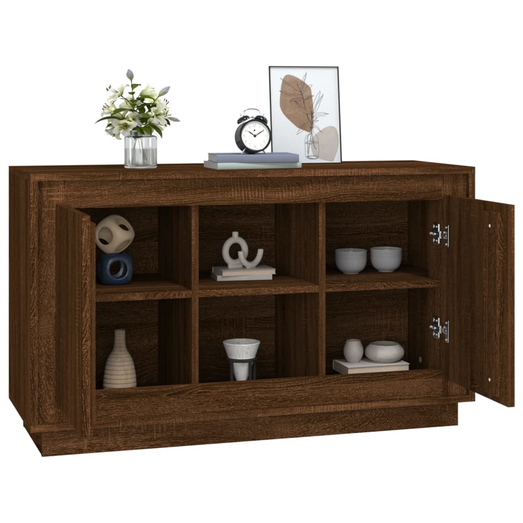 Buffet chêne marron 102x35x60 cm bois d'ingénierie - XIOS