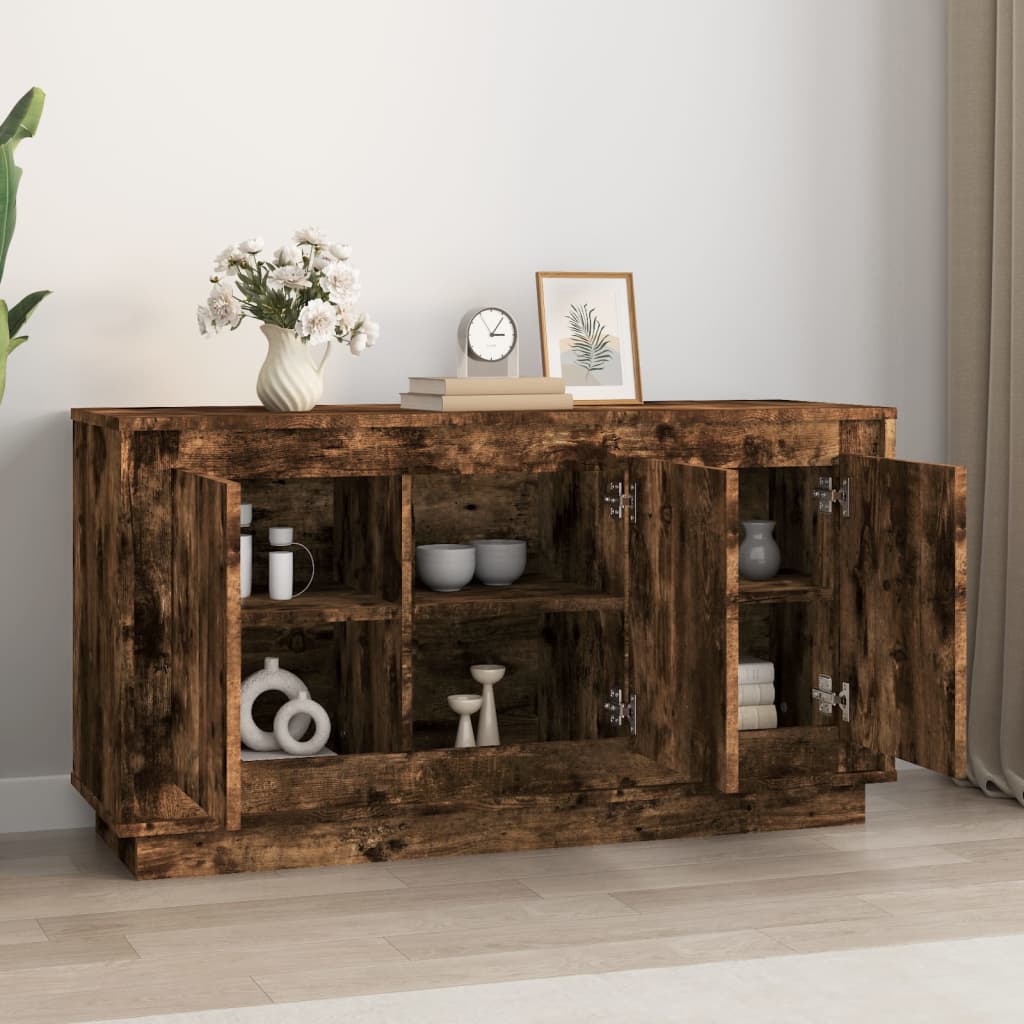 Buffet chêne fumé 102x35x55 cm bois d'ingénierie - XIOS
