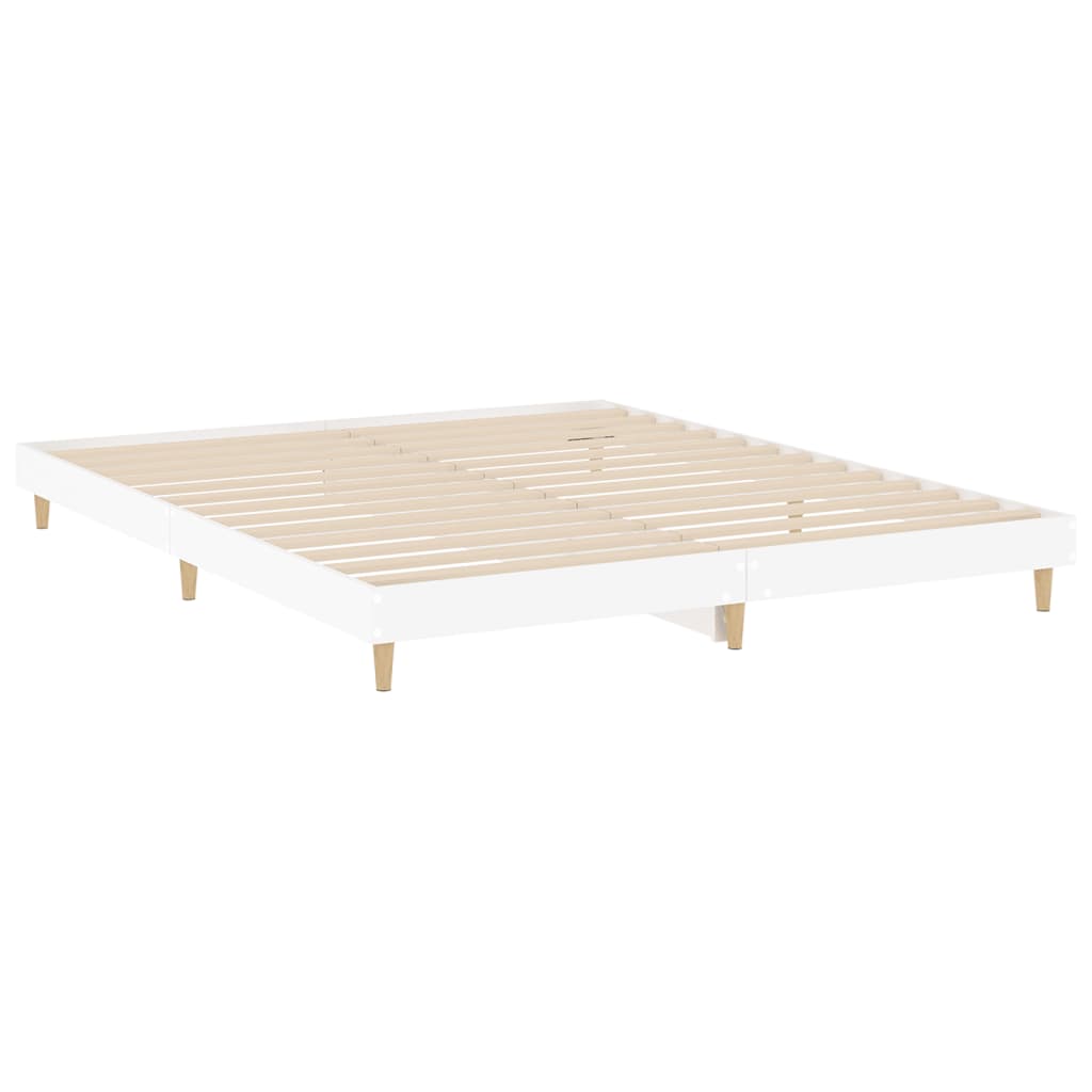Cadre de lit sans matelas blanc 200x200 cm bois d'ingénierie - XIOS
