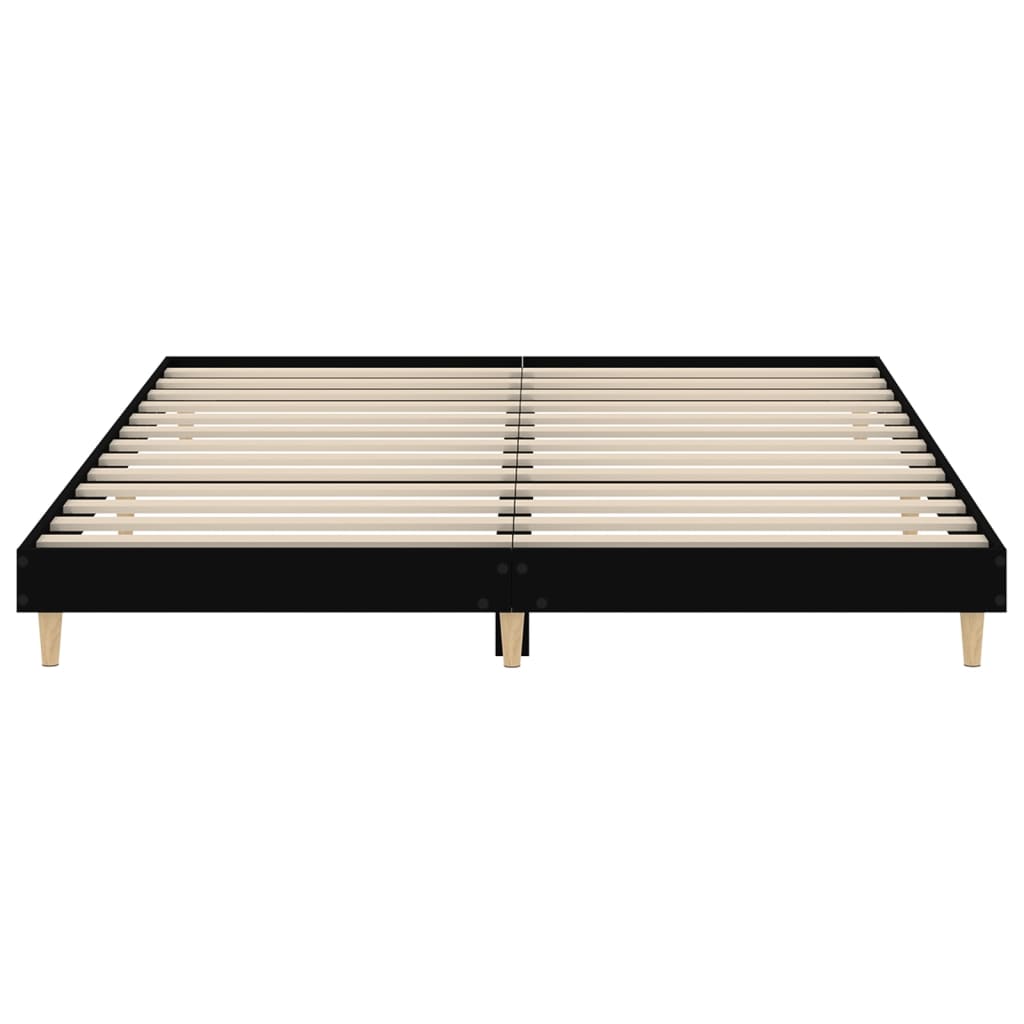 Cadre de lit sans matelas noir 200x200 cm bois d'ingénierie - XIOS