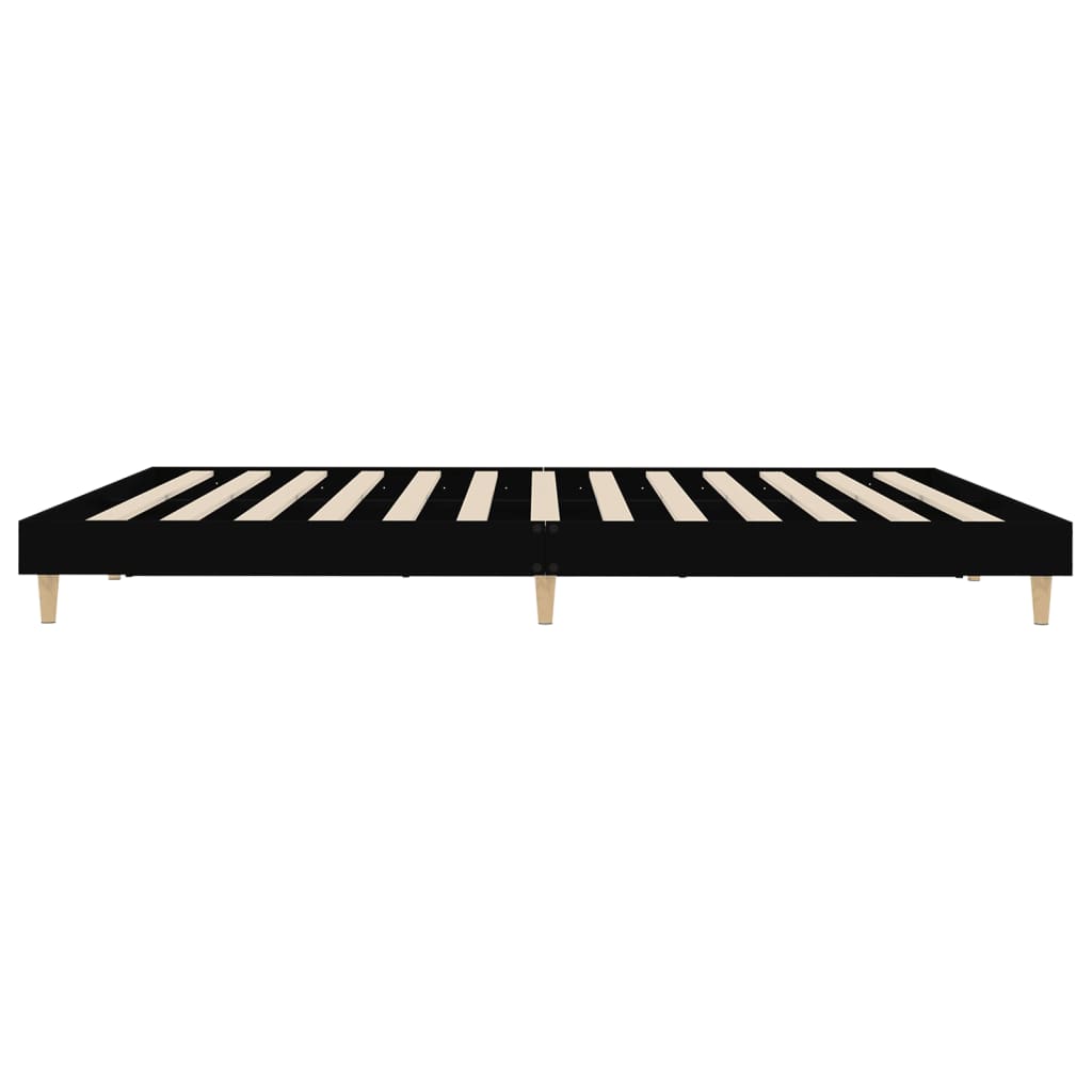 Cadre de lit sans matelas noir 200x200 cm bois d'ingénierie - XIOS