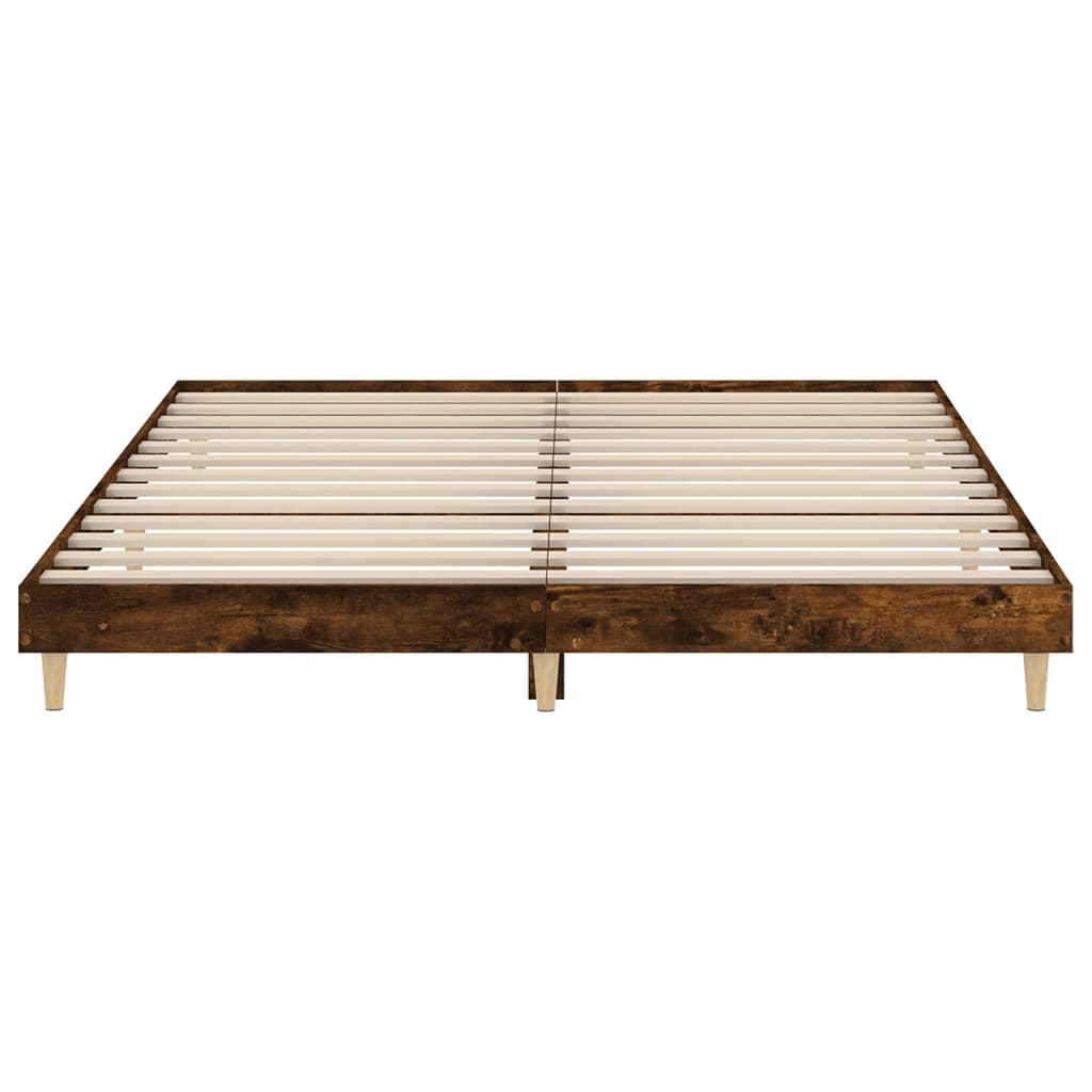 Cadre de lit sans matelas chêne fumé 200x200 cm bois ingénierie - XIOS