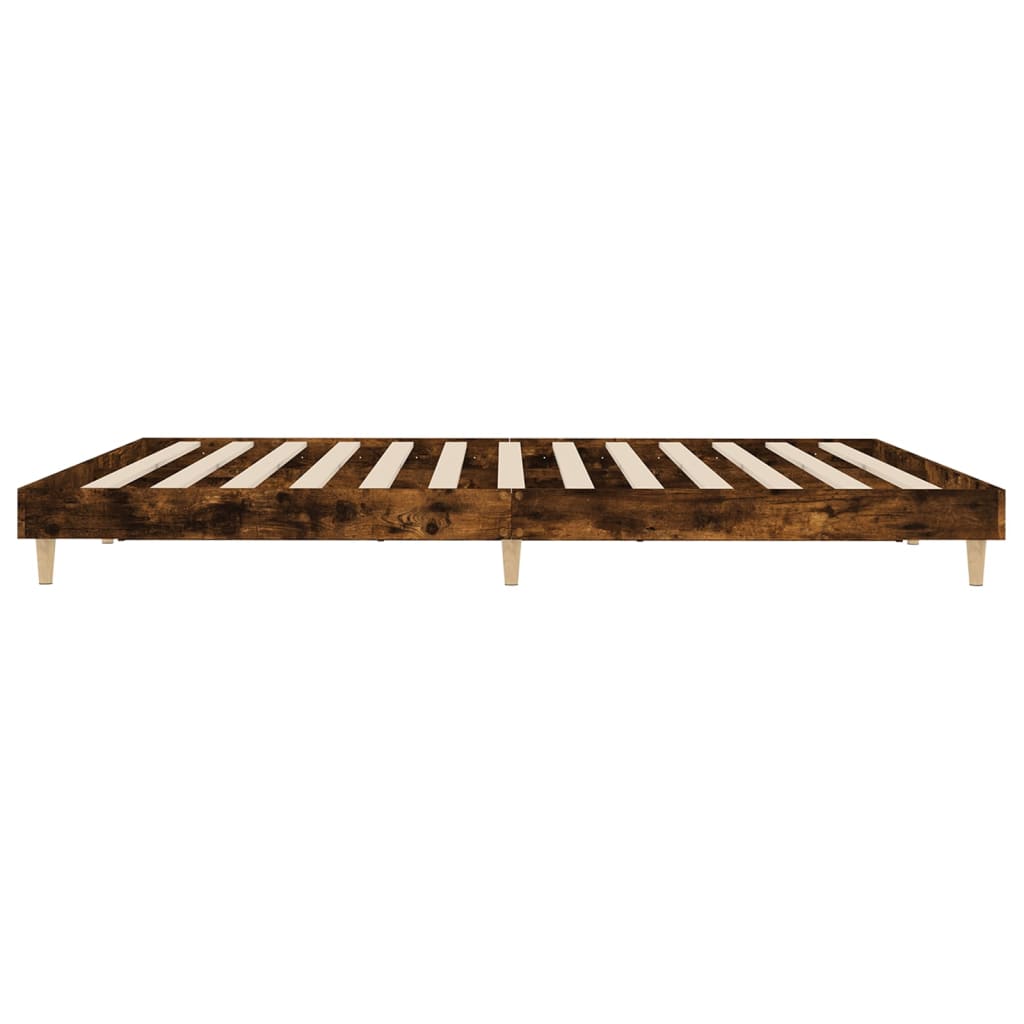 Cadre de lit sans matelas chêne fumé 200x200 cm bois ingénierie - XIOS
