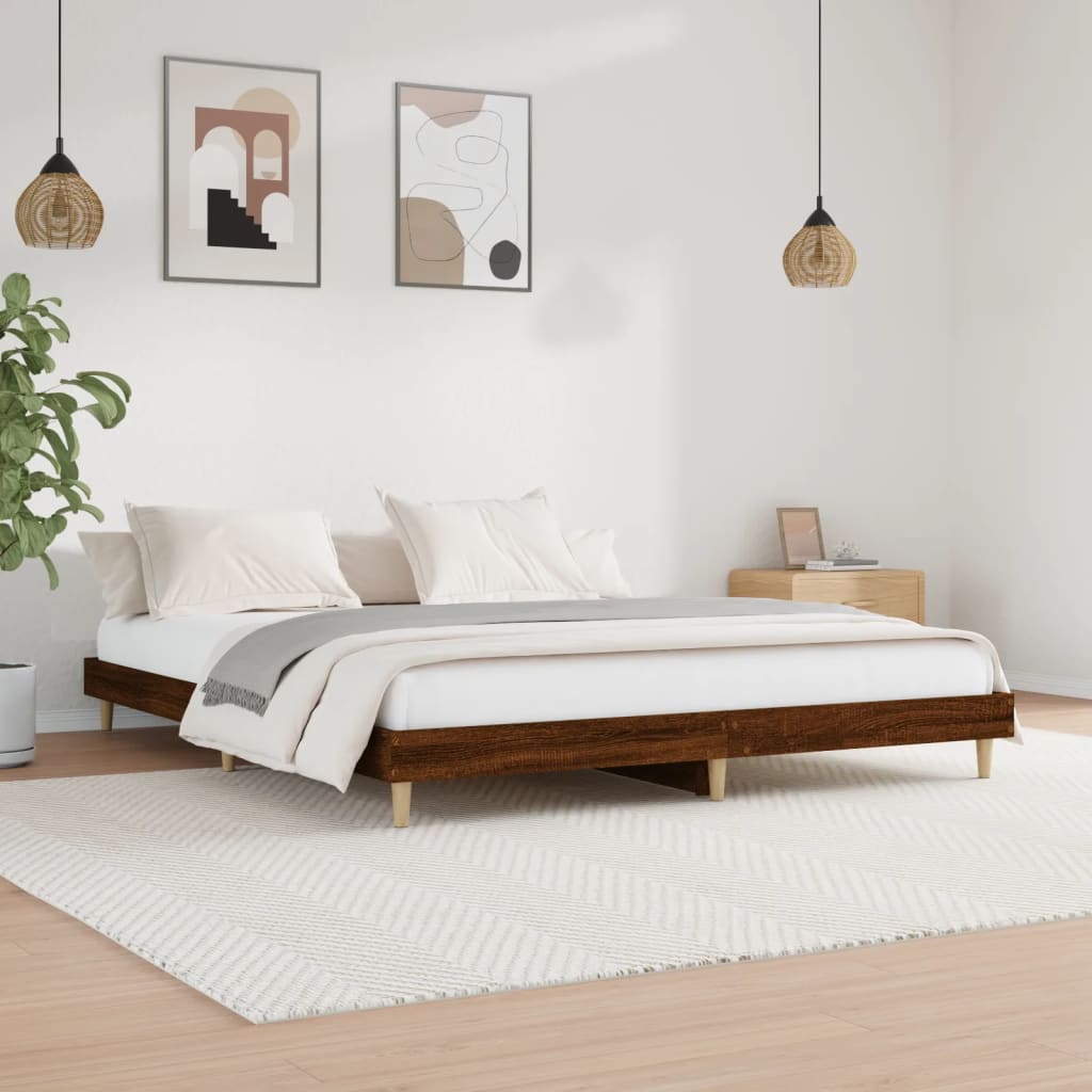 Cadre de lit sans matelas chêne marron 200x200 cm - XIOS