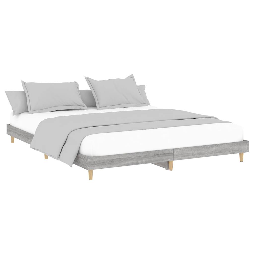 Cadre de lit sans matelas sonoma gris 120x200cm bois ingénierie - XIOS