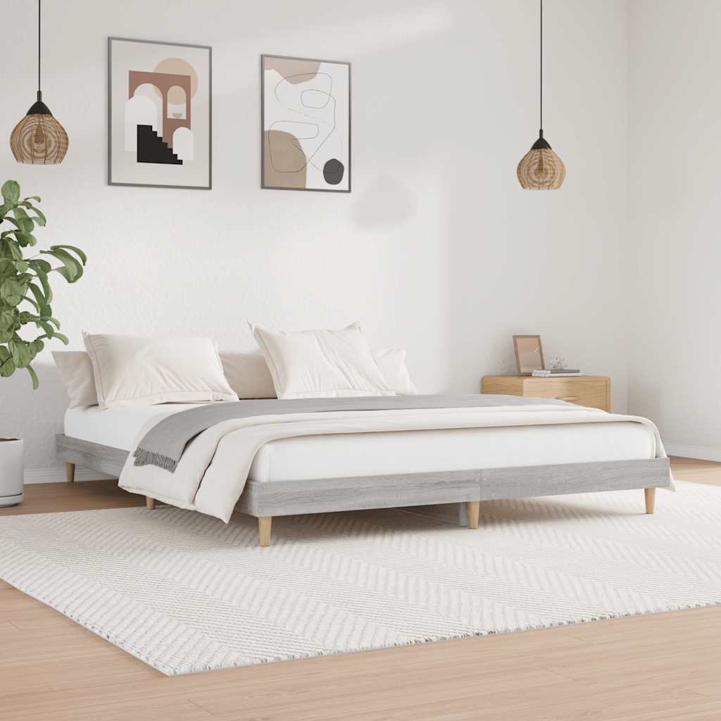 Cadre de lit sans matelas sonoma gris 120x200cm bois ingénierie - XIOS