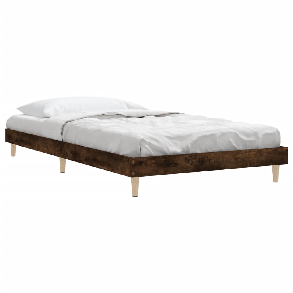 Cadre de lit sans matelas chêne fumé 100x200 cm bois ingénierie - XIOS