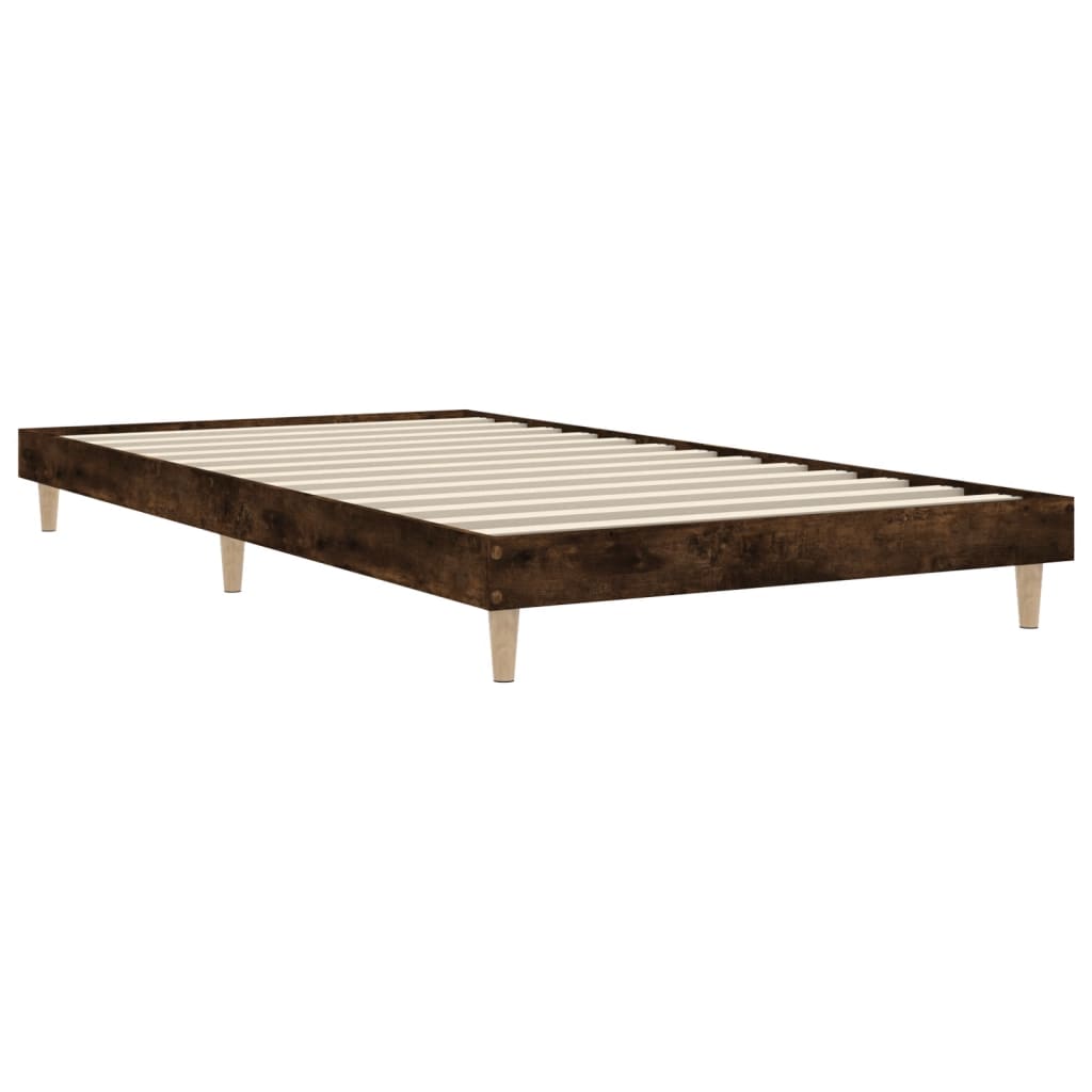 Cadre de lit sans matelas chêne fumé 90x200cm bois d'ingénierie - XIOS