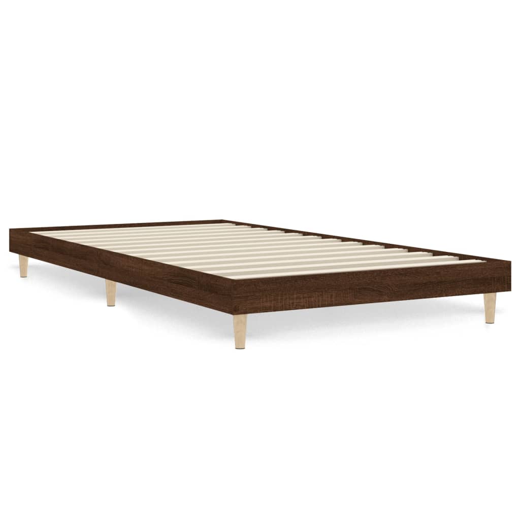 Cadre de lit sans matelas chêne marron 90x200cm bois ingénierie - XIOS