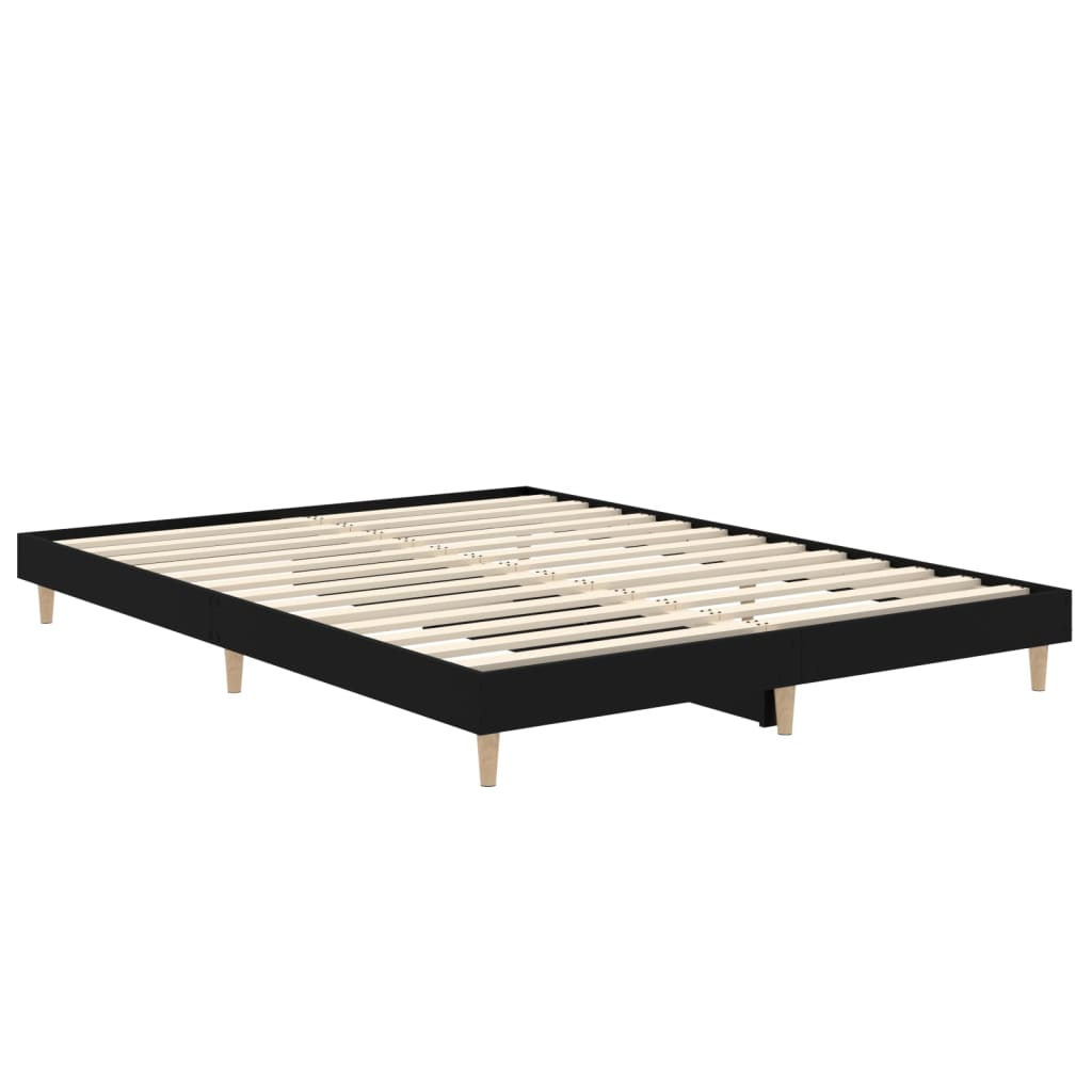 Cadre de lit sans matelas noir 140x190 cm bois d'ingénierie - XIOS