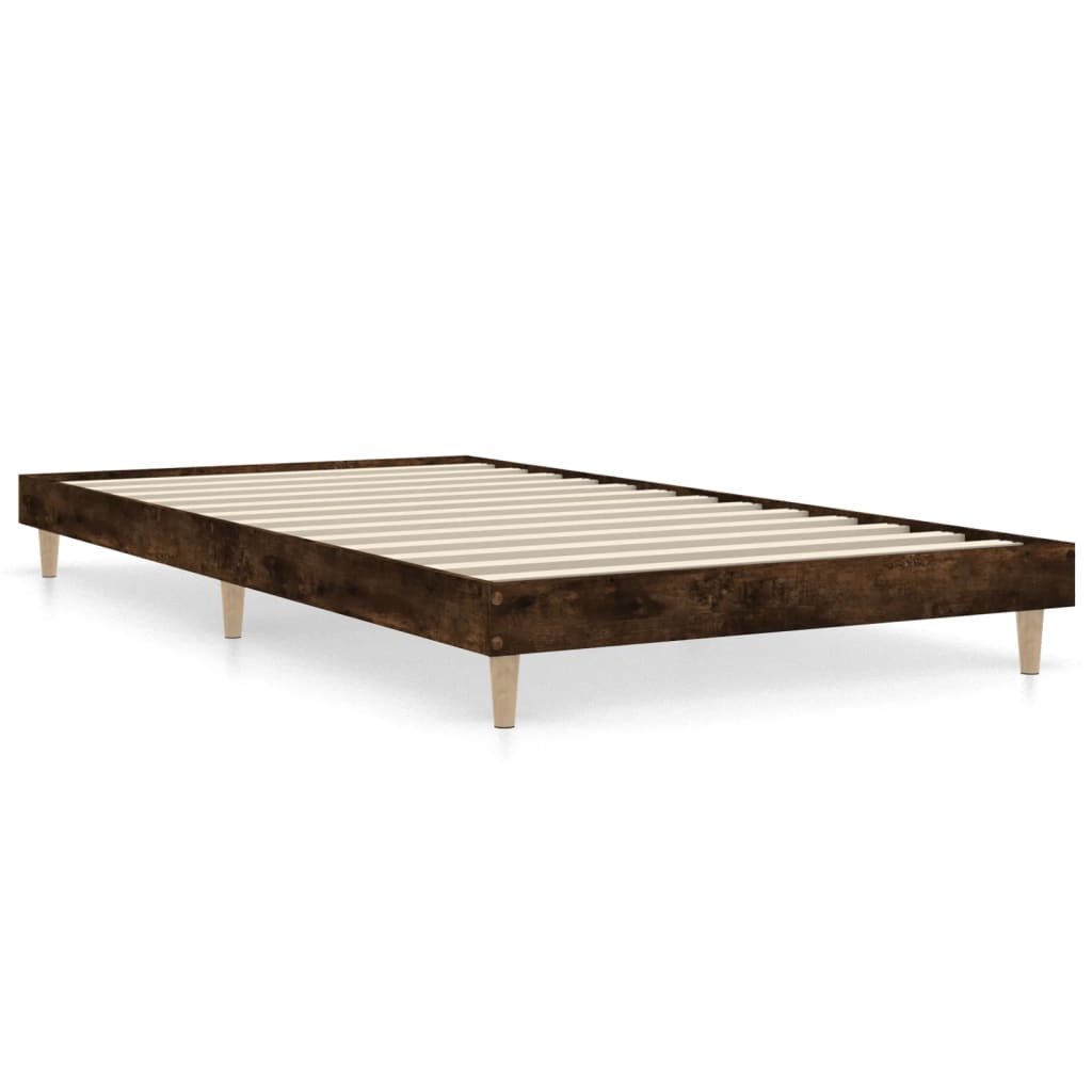 Cadre de lit sans matelas chêne fumé 90x190cm bois d'ingénierie - XIOS