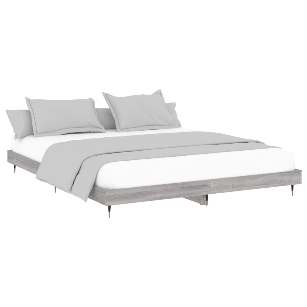 Cadre de lit sans matelas sonoma gris 160x200cm bois ingénierie - XIOS