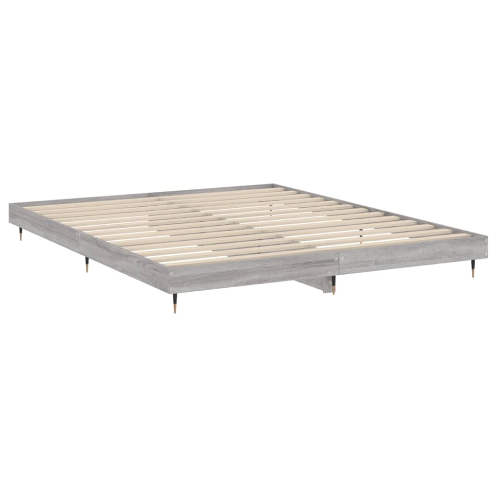 Cadre de lit sans matelas sonoma gris 160x200cm bois ingénierie - XIOS
