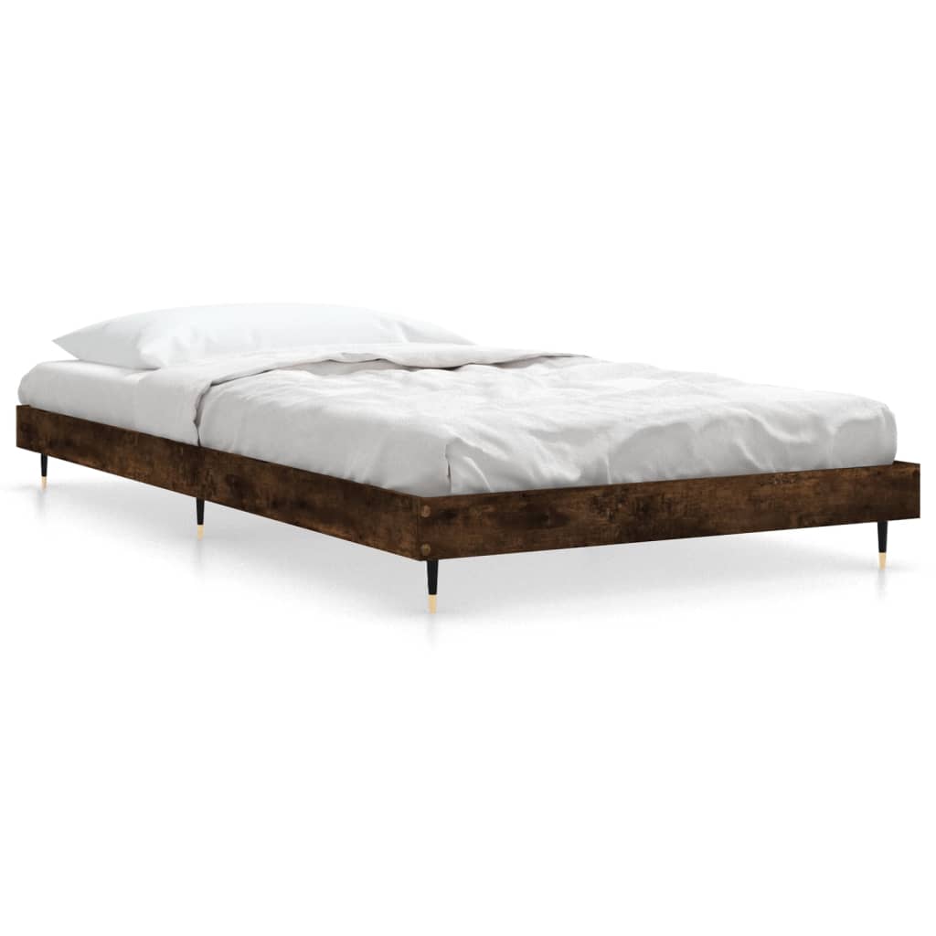 Cadre de lit sans matelas chêne fumé 100x200 cm bois ingénierie - XIOS