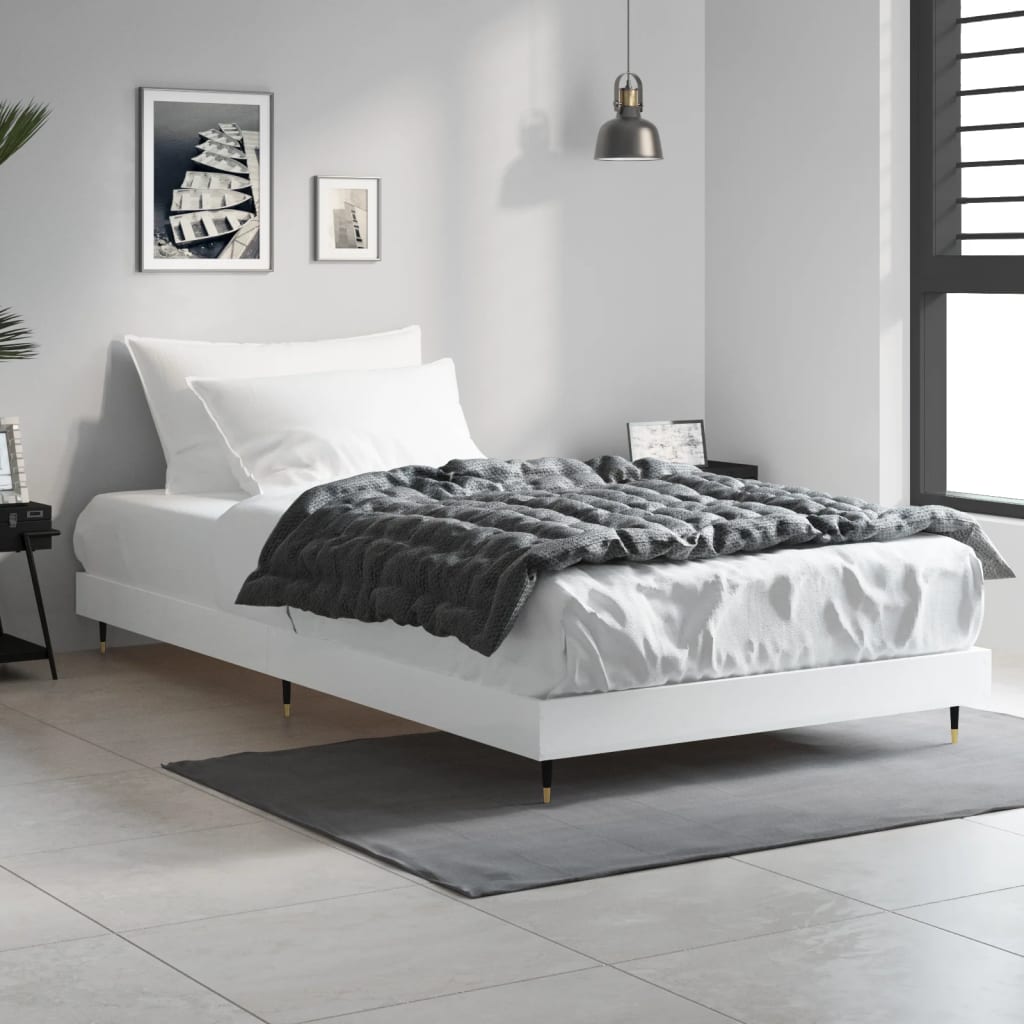 Cadre de lit sans matelas blanc 90x200 cm bois d'ingénierie - XIOS