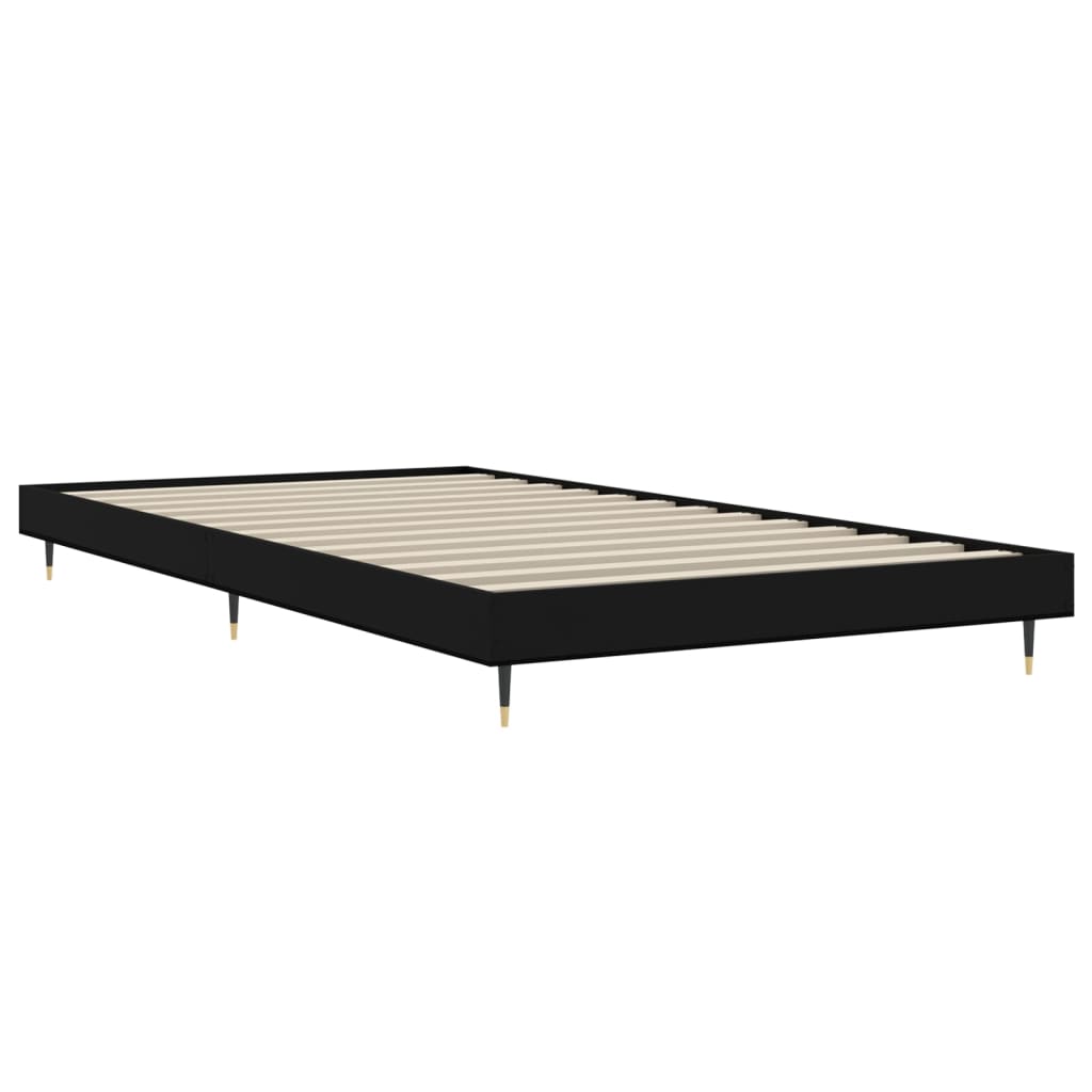 Cadre de lit sans matelas noir 90x200 cm bois d'ingénierie - XIOS