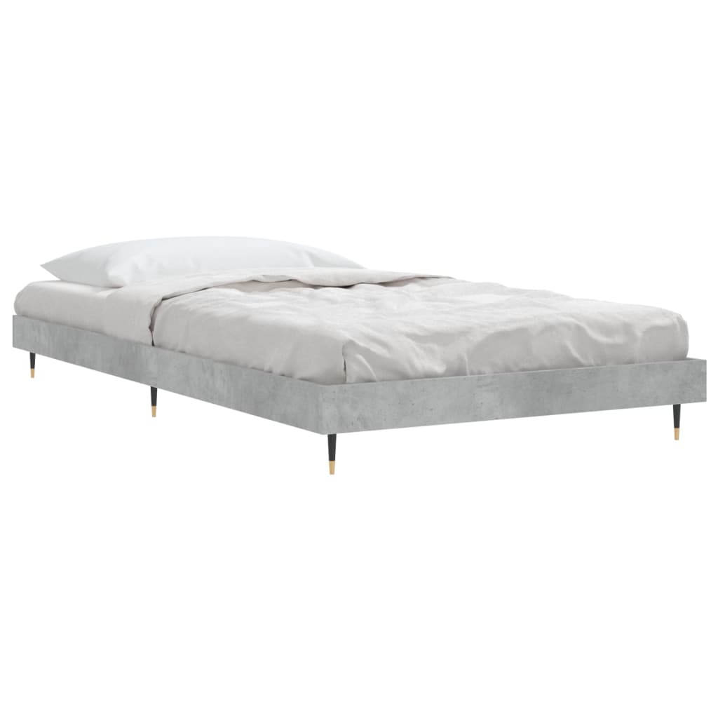 Cadre de lit sans matelas gris béton 90x200 cm - XIOS