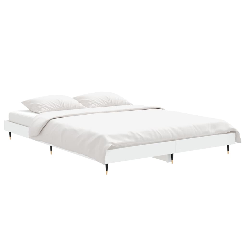 Cadre de lit sans matelas blanc 140x190 cm bois d'ingénierie - XIOS