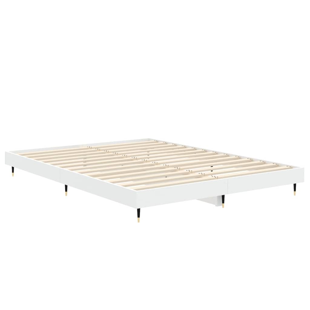 Cadre de lit sans matelas blanc 140x190 cm bois d'ingénierie - XIOS