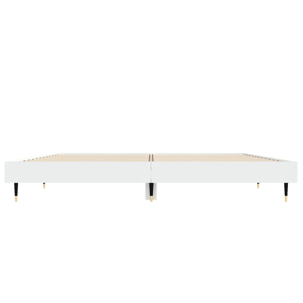 Cadre de lit sans matelas blanc 140x190 cm bois d'ingénierie - XIOS