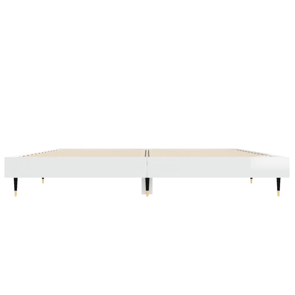 Cadre de lit sans matelas blanc brillant 140x190 cm - XIOS