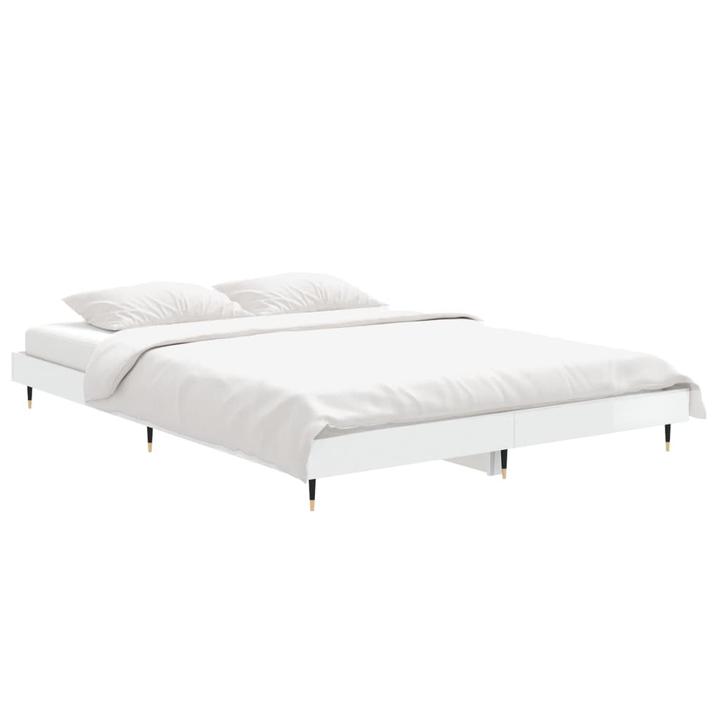 Cadre de lit sans matelas blanc brillant 135x190 cm - XIOS