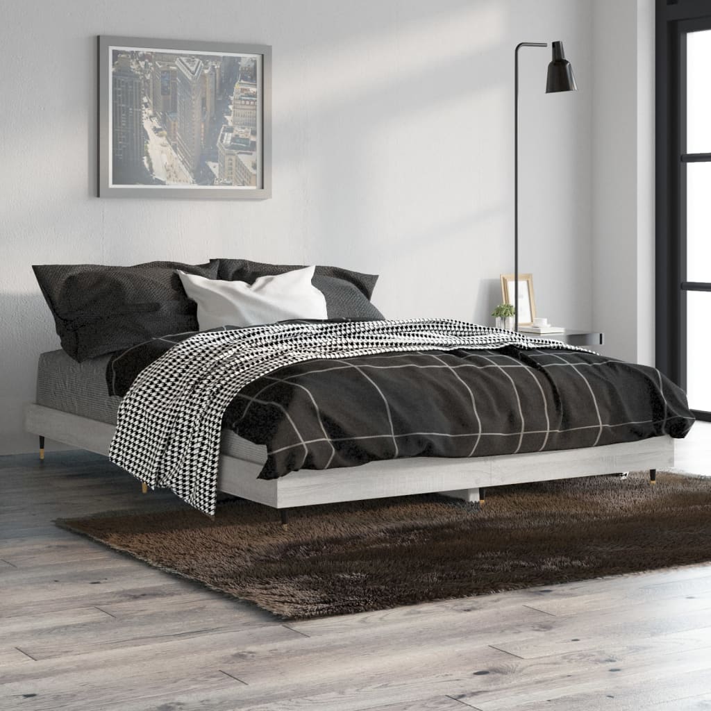 Cadre de lit sans matelas sonoma gris 135x190 cm - XIOS