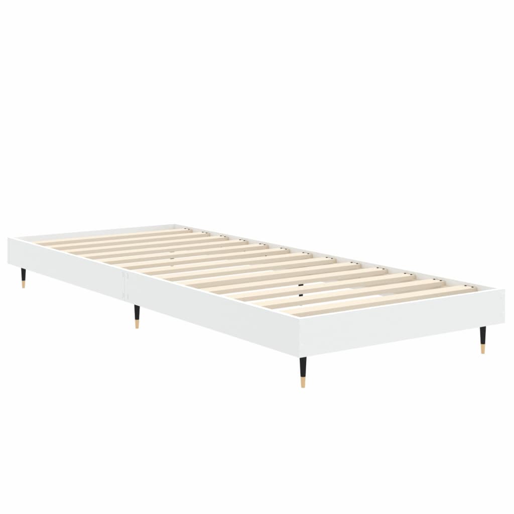 Cadre de lit sans matelas blanc 75x190 cm bois d'ingénierie - XIOS