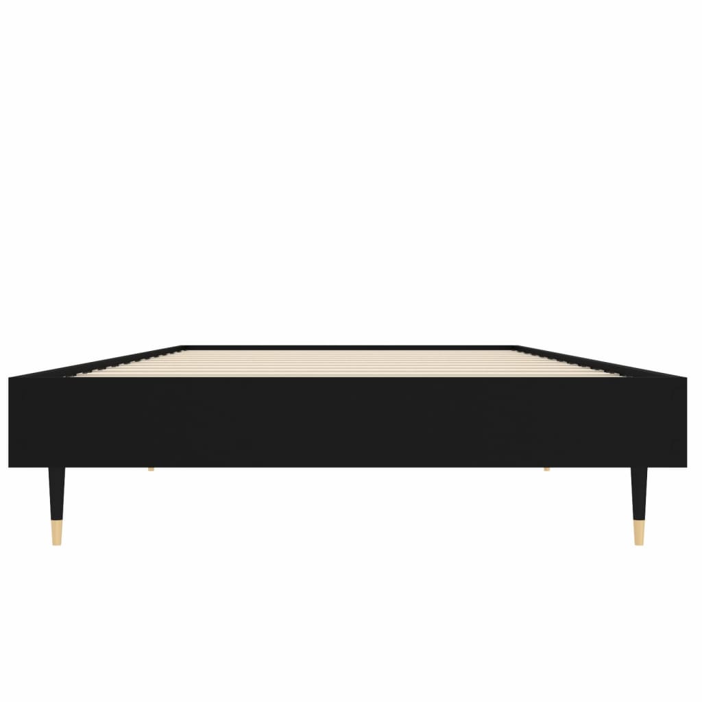 Cadre de lit sans matelas noir 75x190 cm bois ingénierie - XIOS