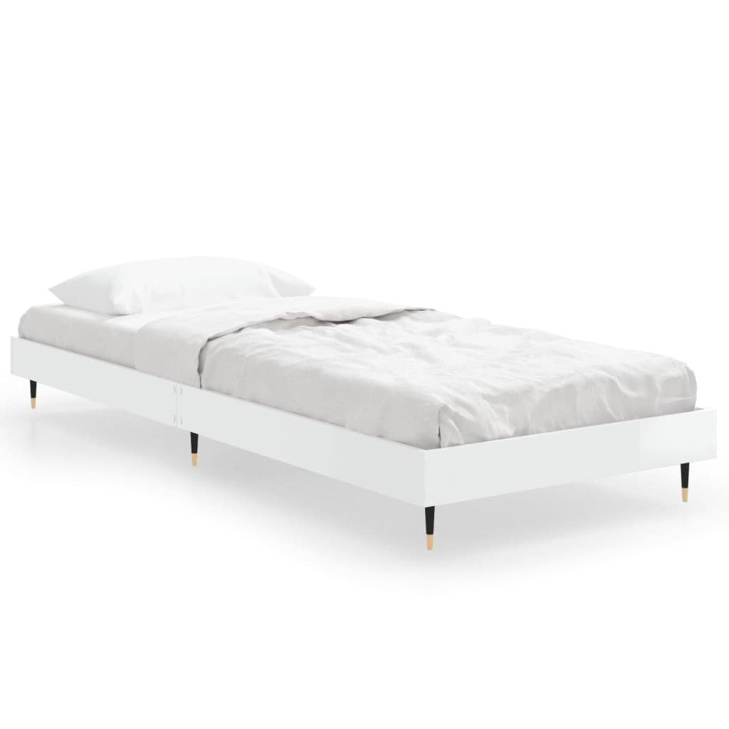 Cadre de lit sans matelas blanc brillant 75x190 cm - XIOS