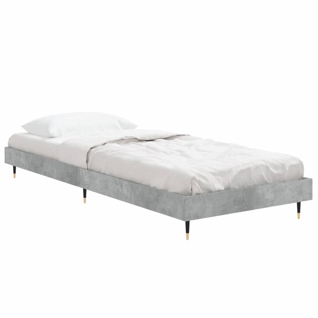 Cadre de lit sans matelas gris béton 75x190 cm - XIOS