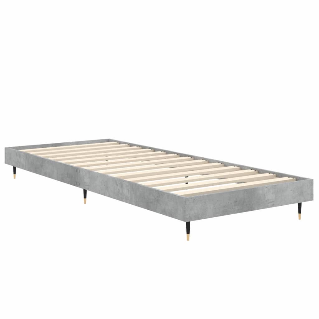 Cadre de lit sans matelas gris béton 75x190 cm - XIOS