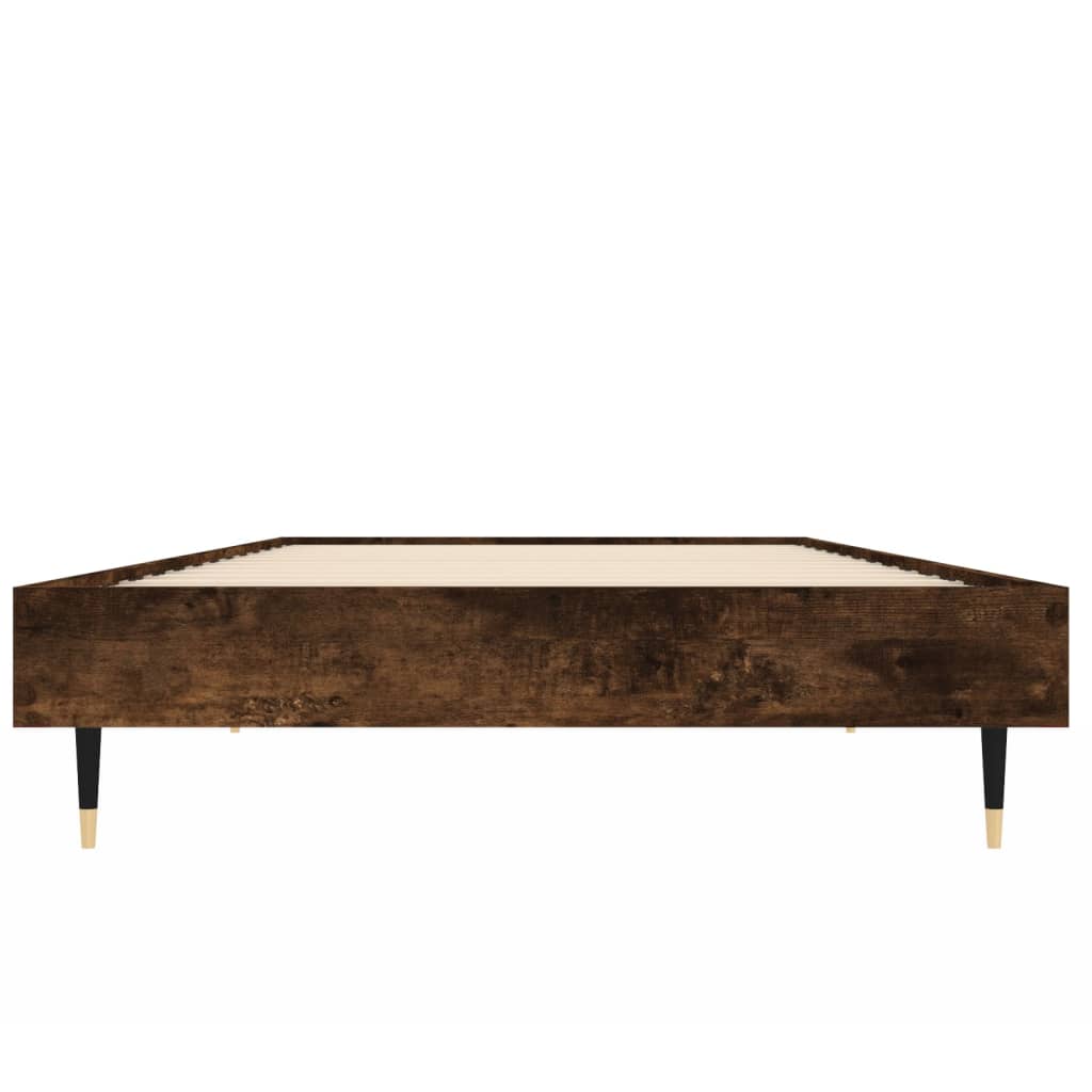 Cadre de lit sans matelas chêne fumé 75x190cm bois d'ingénierie - XIOS