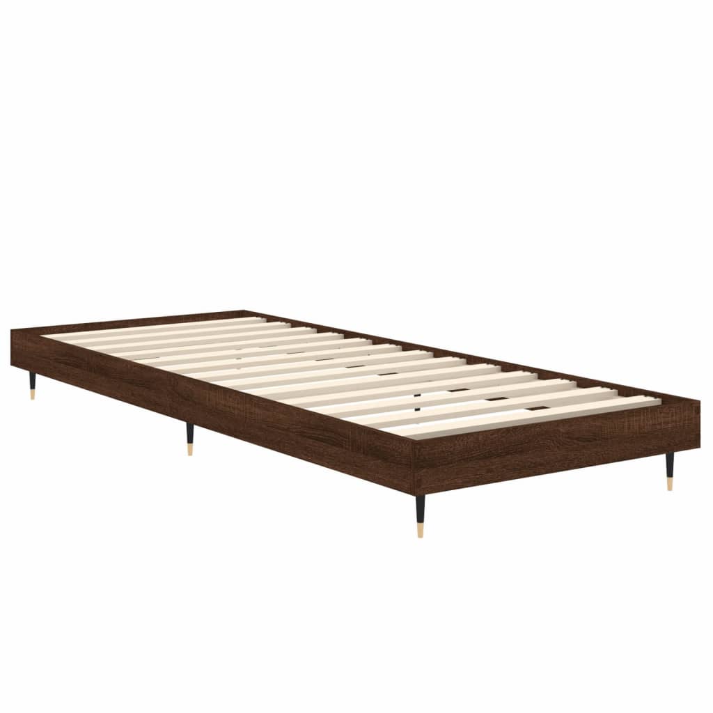 Cadre de lit sans matelas chêne marron 75x190cm bois ingénierie - XIOS