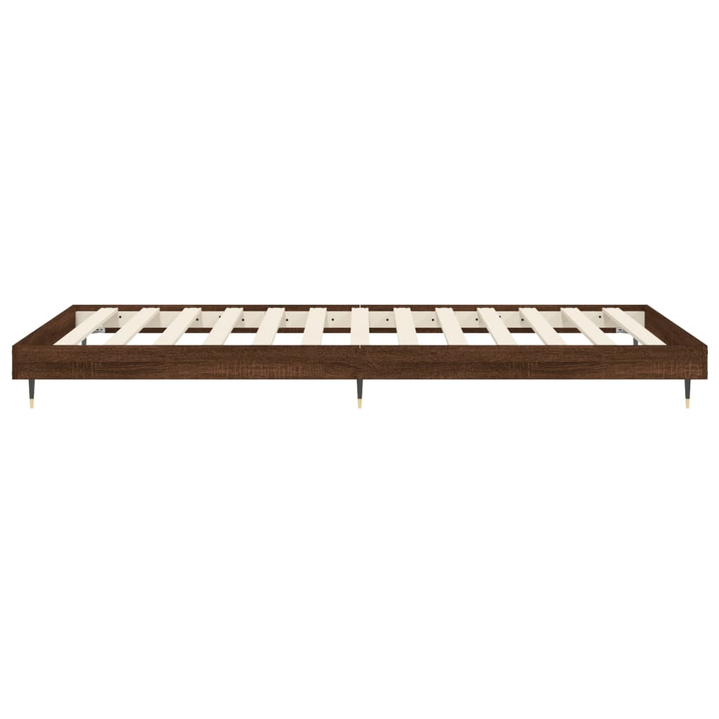 Cadre de lit sans matelas chêne marron 75x190cm bois ingénierie - XIOS