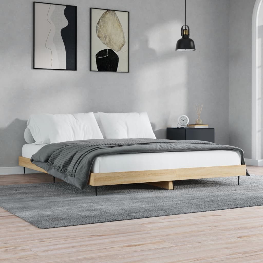 Cadre de lit sans matelas chêne sonoma 200x200 cm - XIOS