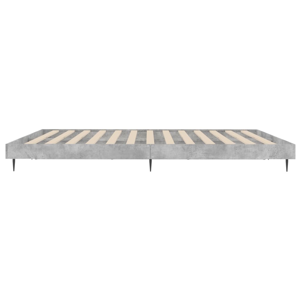Cadre de lit sans matelas gris béton 200x200 cm - XIOS