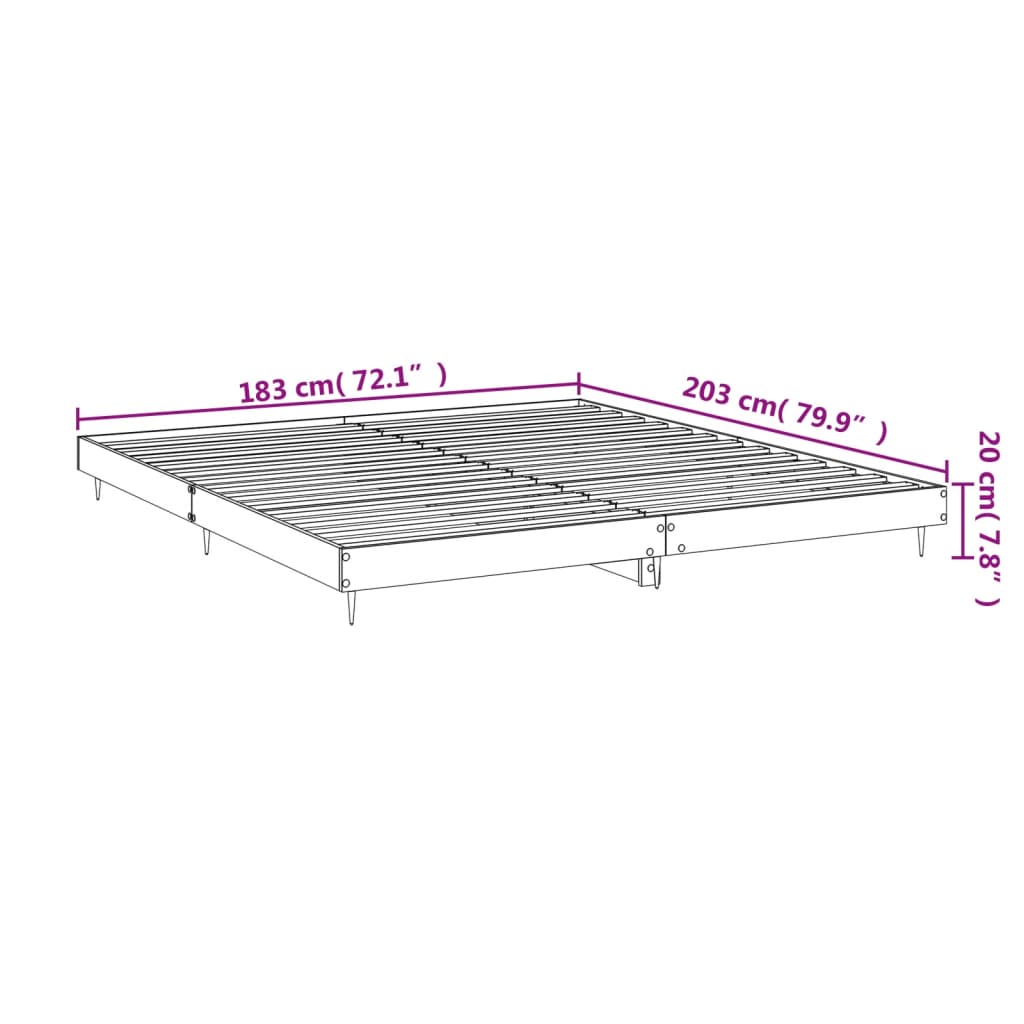 Cadre de lit sans matelas sonoma gris 180x200 cm - XIOS