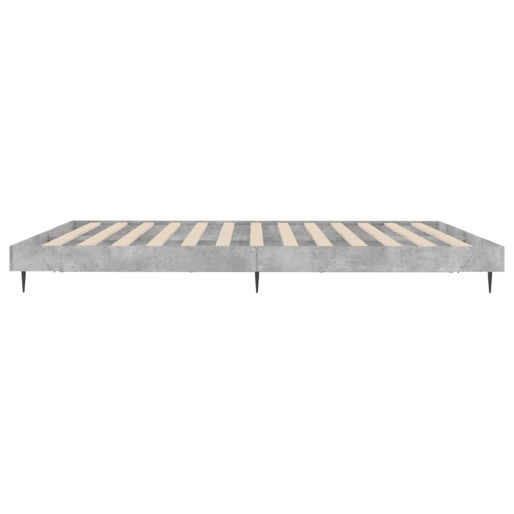 Cadre de lit sans matelas gris béton 160x200 cm - XIOS
