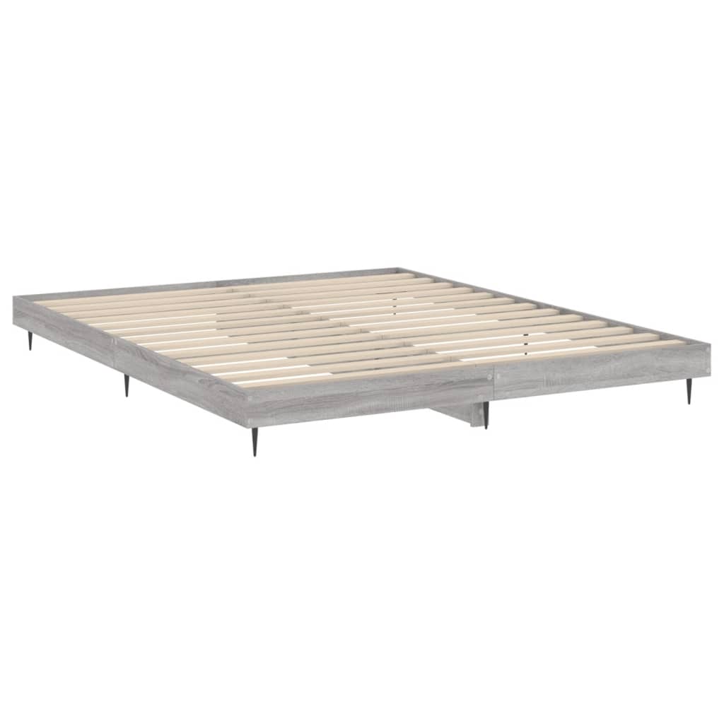 Cadre de lit sans matelas sonoma gris 160x200cm bois ingénierie - XIOS