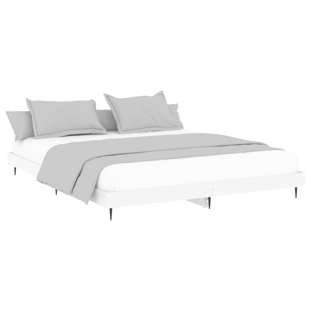 Cadre de lit sans matelas blanc 150x200 cm bois d'ingénierie - XIOS