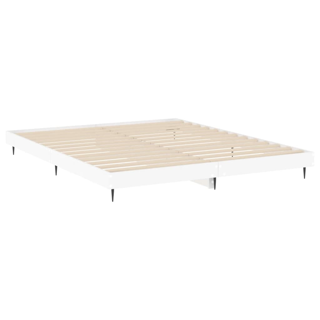 Cadre de lit sans matelas blanc 150x200 cm bois d'ingénierie - XIOS