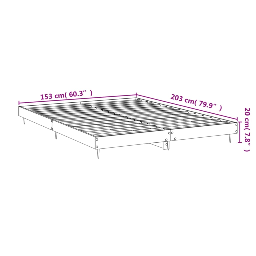 Cadre de lit sans matelas blanc brillant 150x200 cm - XIOS