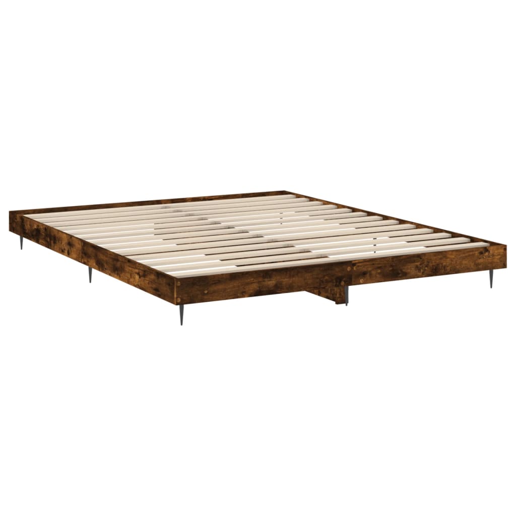 Cadre de lit sans matelas chêne fumé 120x200 cm bois ingénierie - XIOS