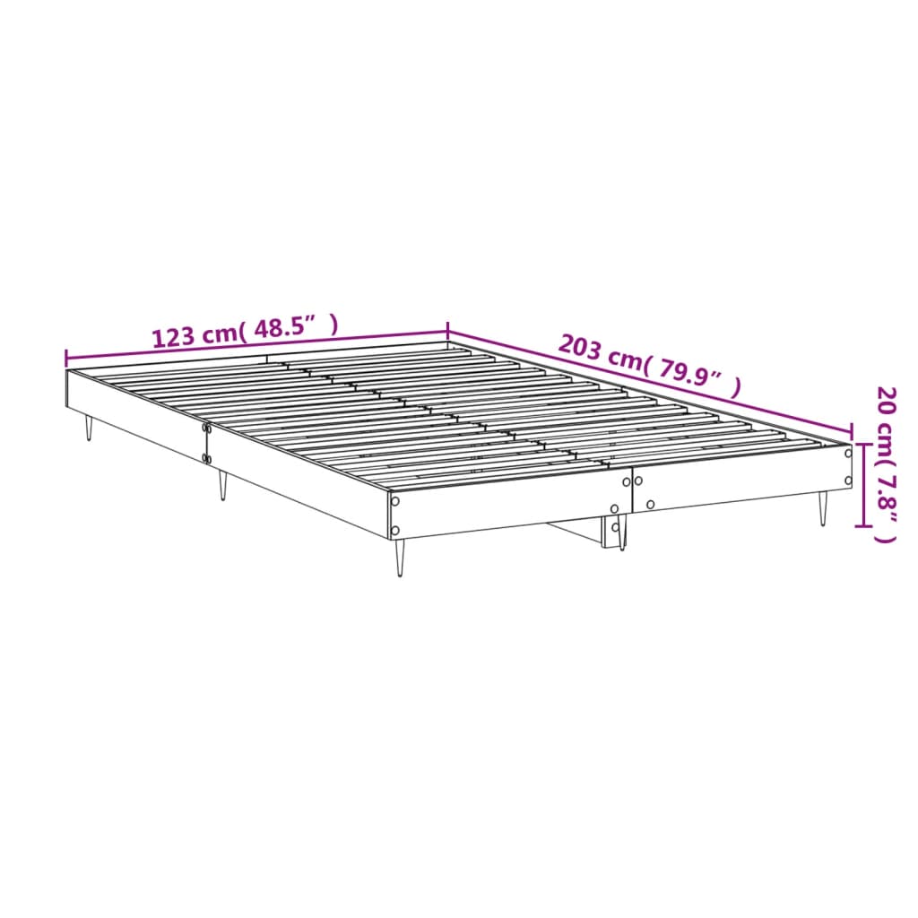Cadre de lit sans matelas sonoma gris 120x200cm bois ingénierie - XIOS