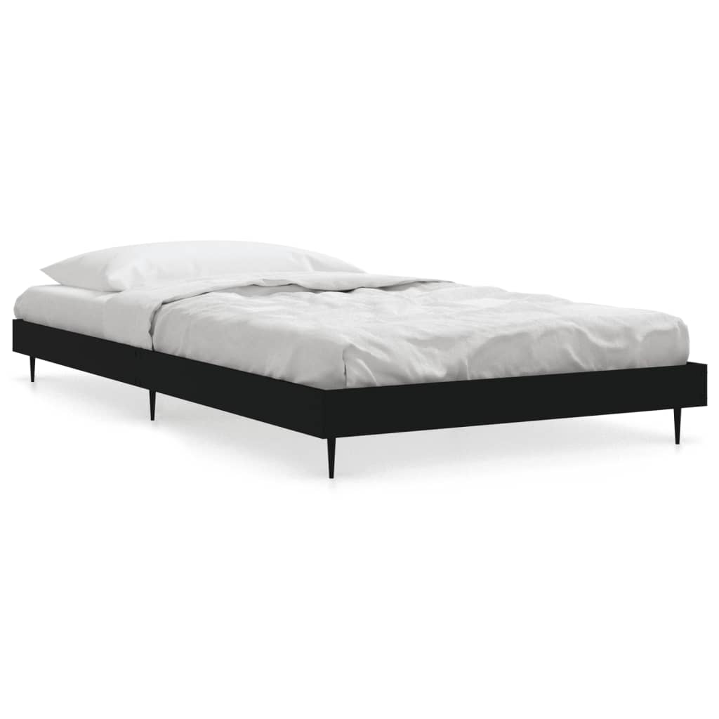 Cadre de lit sans matelas noir 90x200 cm bois d'ingénierie - XIOS
