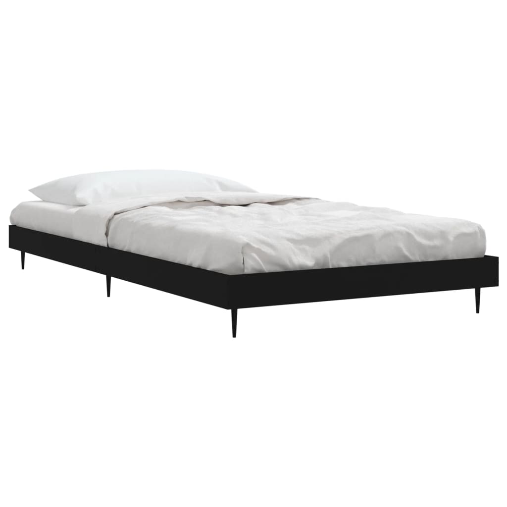 Cadre de lit sans matelas noir 90x200 cm bois d'ingénierie - XIOS